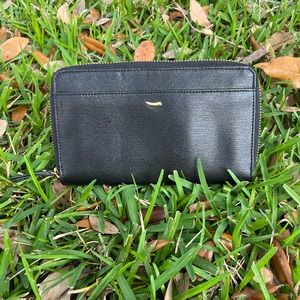 Vintage Black Zip-up 100% Leather Tusk Wallet